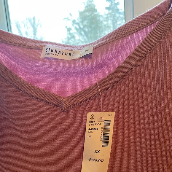 PLUS SIZE Reitmans Lilac Square Neck Top 3X NWT - Picture 2 of 2